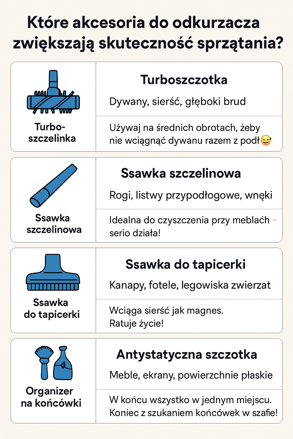 Akcesoria do odkurzaczy – co warto dokupić, aby zwiększyć efektywność sprzątania?