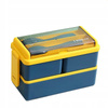 POJEMNIK NA JEDZENIE ŚNIADANIE PIĘTROWY SZCZELNY LUNCH BOX 1400ML + SZTUĆCE