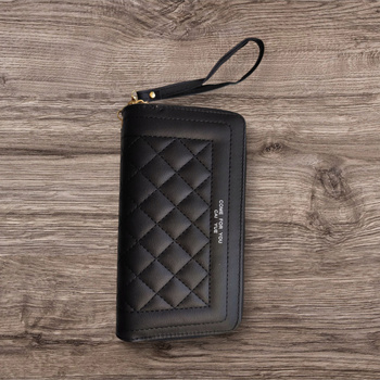 PORTFEL DAMSKI DUŻY PIKOWANY CZARNY