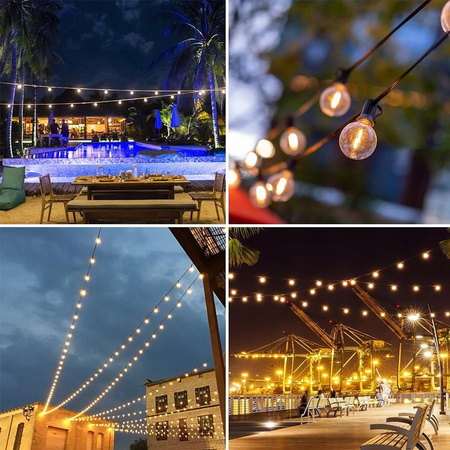 GIRLANDA ŚWIETLNA CHOINKOWA OGRODOWA 15M 25 ŻARÓWEK ZEWNĘTRZNE Choinkowe