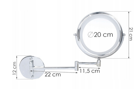 Lusterko Kosmetyczne Podświetlane LED Lustro Do Makijażu 10X Powiększające