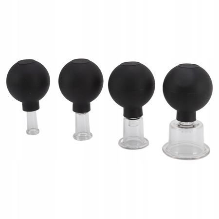 ZESTAW 4 BANIEK DO MASAŻU PRÓŻNIOWEGO TWARZY