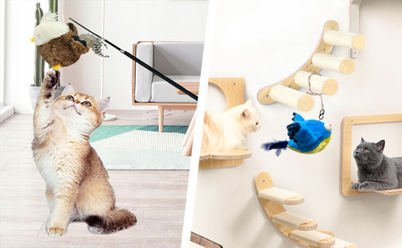 Interaktywna Zabawka USB Latający Ptak Zabawka Dla Kota Z Realistyczna