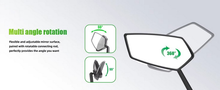 Lusterko rowerowe lewe prawe RBRL RL15-1 czarny