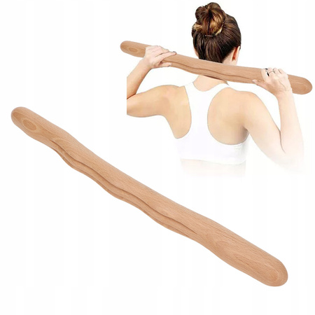 Drewniany masażer do ciała – wałek z wypustkami / roller relaksacyjny