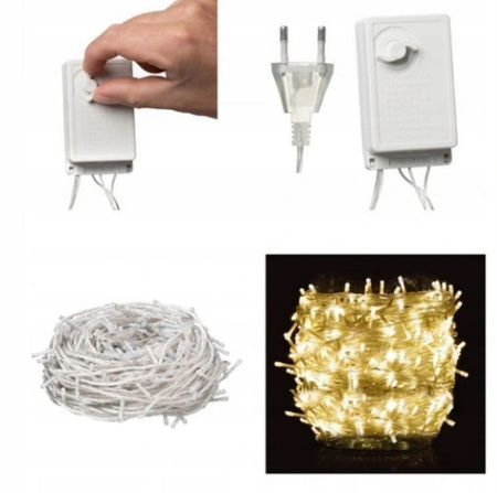 LAMPKI CHOINKOWE 1000LED ZEW/WEW BIAŁE CIEPŁE Oświetlenie Świąteczne 100M