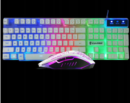 KUIYN T6 zestaw LED klawiatura+myszka+podkładka