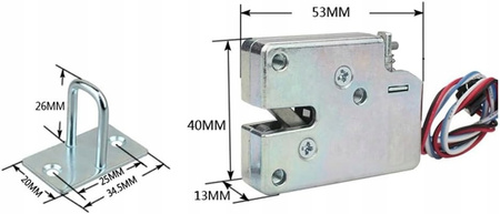  Zamek elektromagnetyczny elektrozaczep 12V 24V do lodówek szafek metalowy