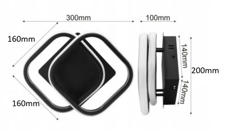 PLAFON LED LAMPA SUFITOWA zimna biel NATYNKOWA CZARNY