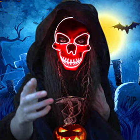 Maska na twarz MASKA Z CZASZKĄ plastik diabeł biały