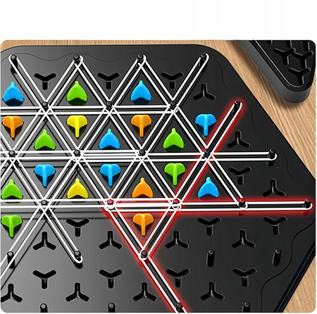 Triggle Gra w Trójkąty Strategiczna Gumki Recepturki 3D Pionki
