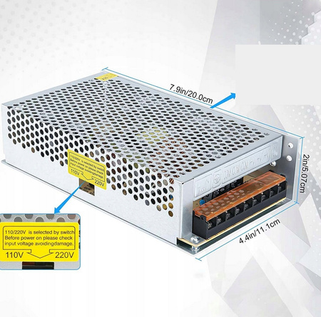 ZASILACZ MODUŁOWY IMPULSOWY ZASILACZ TRANSFORMATOR 240 W LED 12V 13.5A
