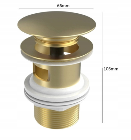 KOREK CLICK CLACK UNIWERSALNY brushed gold