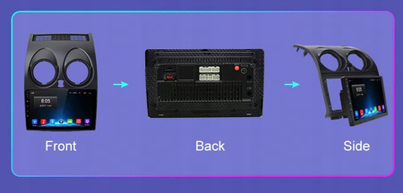 RADIO ANDROID NISSAN QASHQAI 2006-2013 SIM 8/128GB GPS KAMERA COFANIA