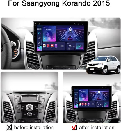 RADIO SAMOCHODOWE NAWIGACJA LTE 64GB GPS SSANGYONG KORANDO 3 14-16 ANDROID