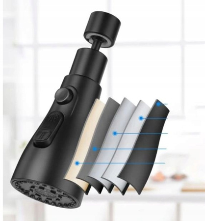 BATERIA KUCHENNA KOŃCÓWKA PRZEDŁUŻKA DO KRANU 3 TRYBY PERLATOR ADAPTER