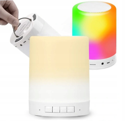 LAMPKA NOCNA Z GŁOŚNIKIEM BLUETOOTH, DOTYKOWA LAMPKA NOCNA, 6 KOLORÓW