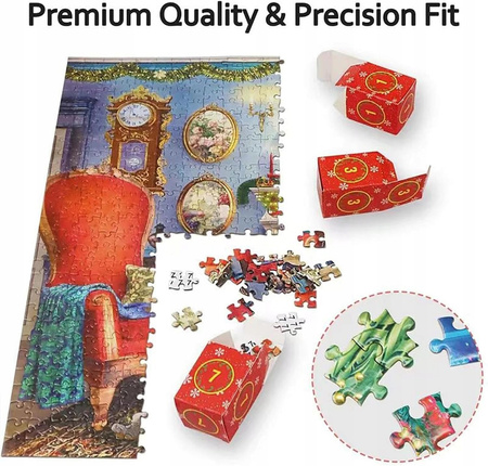 Kalendarz adwentowy Puzzle 1008 elementów na Boże Narodzenie 24 Wzóry 24dni