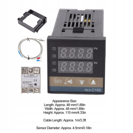 KONTROLER TEMPERATURY PID REX-C100 LED 25A