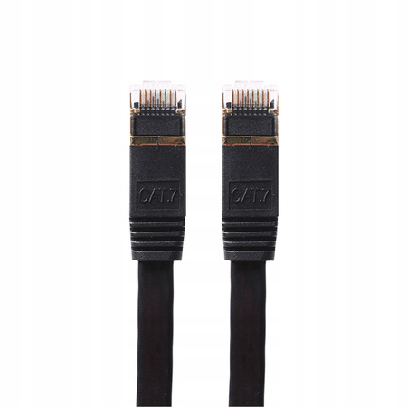 Kabel cat8 ethernet 2000MHz 7,5m czarny + zestaw do montażu