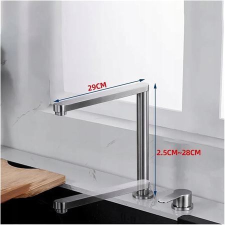 Bateria kuchenna ze stali nierdzewnej szczotkowanej stojąca chowana