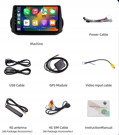 Android 14 dla Fiat Fiorino Qubo , Citroen Nemo , Peugeot Bipper 2008-2017