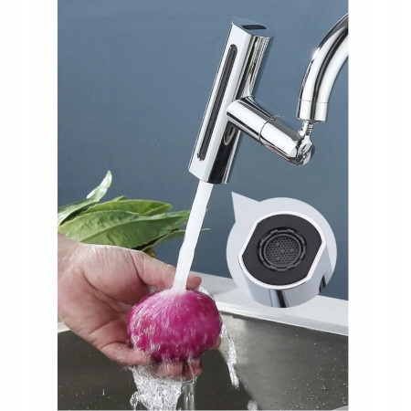 PRZEDŁUŻACZ KRANU KUCHENNEGO AERATOR PERLATOR 4 FUNKCJE 720° WODOSPAD
