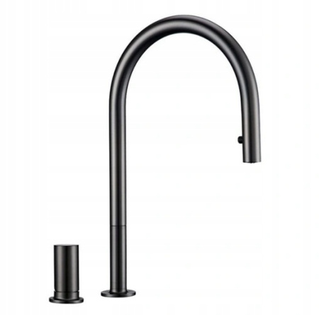 Jednouchwytowa obrotowa bateria kuchenna z perlatorem pull out matowa