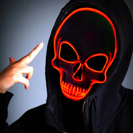 Maska na twarz MASKA Z CZASZKĄ plastik diabeł biały