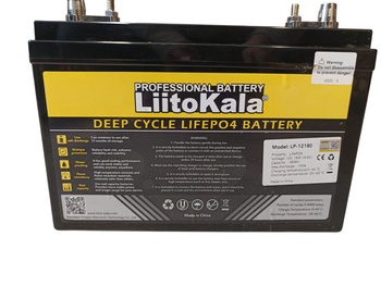 AKUMULATOR z wyświetlaczem LIITOKALA LP-12180 180AH 12V kamper