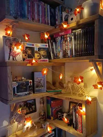 GIRLANDA ŚWIETLNA LAMPKI LED LIŚCIE KLONU 2M DEKORACJE JESIENNE HALLOWEEN