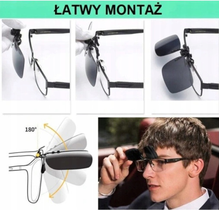 NAKŁADKI PRZECIWSŁONECZNE OKULARY POLARYZACYJNE NA OKULARY KOREKCYJNE