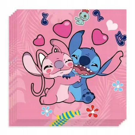 ZESTAW IDEALNY NA IMPREZĘ URODZINOWĄ LILO i STICH RÓŻOWY DLA DZIEWCZYNKI