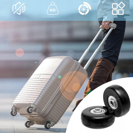 4 SZT. ZAPASOWE KÓŁKA DO WALIZKI, KÓŁEK OBROTOWYCH, Z METALOWYMI OSIAMI