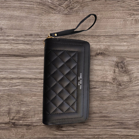 PORTFEL DAMSKI DUŻY PIKOWANY CZARNY