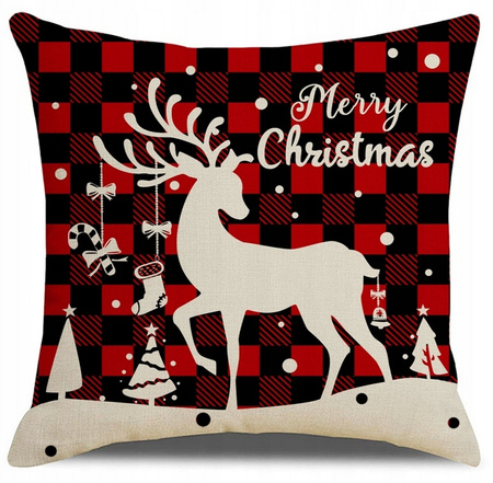 ZESTAW 4 POSZEWEK NA PODUSZKĘ BOŻE NARODZENIE DEKORACJA OZDOBNA 45X45CM