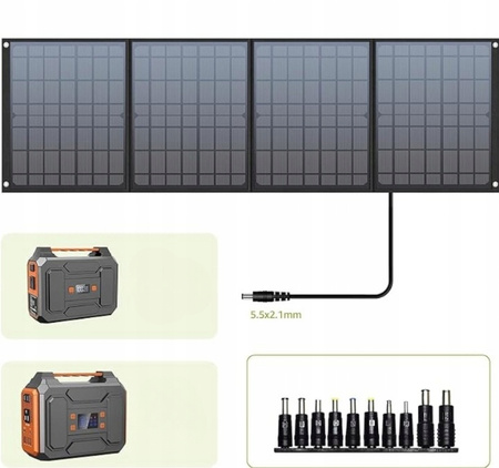 Składany panel słoneczny / przenośny panel akumulatorowy 40W 15V