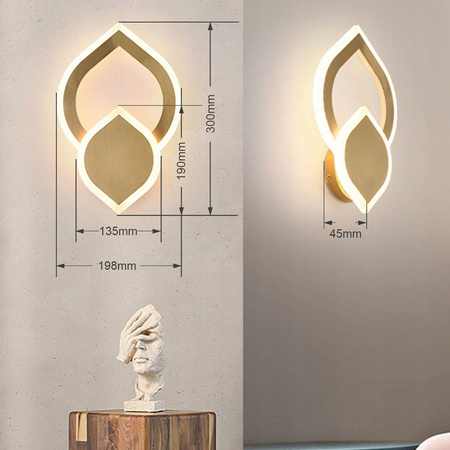 LAMPA ŚCIENNA KINKIET LED WEWNĘTRZNY DO SYPIALNI, SALONU 18W 3000K