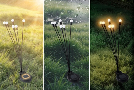 Girlanda ogrodowa solarna LED - efekt świetlnych kwiatów, 2 sztuki