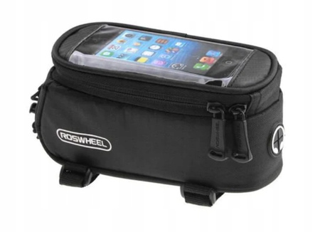 Sakwa torba na ramę przednia/na telefon 5,5", czarna na rower
