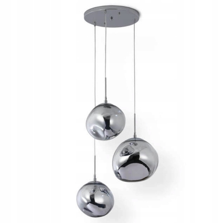 LAMPA SUFITOWA LAMPA SUFITOWA WISZĄCA 3 SREBRNE KULE