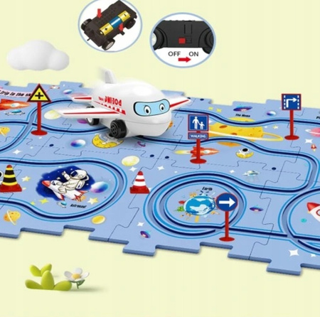 Gra planszowa z łamigłówką logiczną dla dzieci ulica samolot