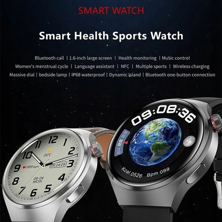 SMARTWATCH ZEGAREK POMIAR CUKRU SPORT BUDZIK ROZMOWY 2 PASKI NFC