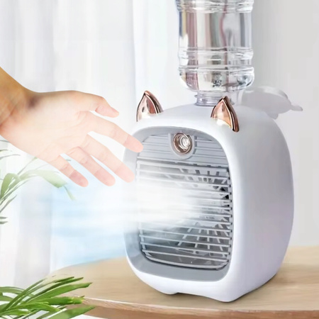 MINI KLIMATYZATOR PRZENOŚNY USB WENTYLATOR NA BIURKO 3 BIEGI 1200MAH