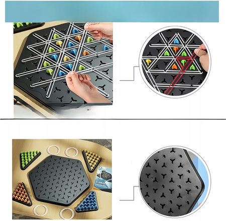 Triggle Gra w Trójkąty Strategiczna Gumki Recepturki 3D Pionki