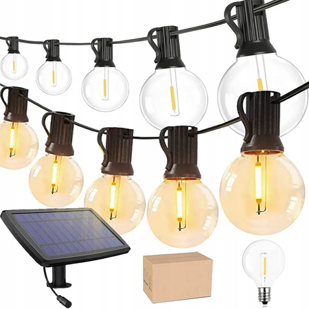 Girlanda ogrodowa na balkon taras lampki solarne 10M 10 żarówek LED