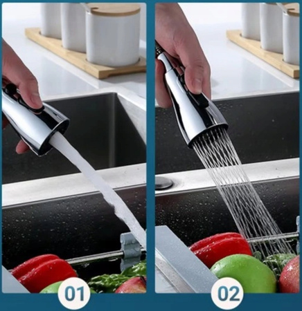 KOŃCÓWKA DO BATERII KUCHENNEJ Z WYCIĄGANĄ WYLEWKĄ KOŃCÓWKA DWUFUNKCYJNA