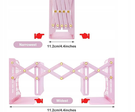 PÓŁKA PODPÓRKA STOJAK NA KSIĄŻKI NA BIURKO ORGANIZER METALOWE RÓŻ