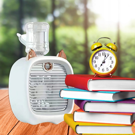 MINI KLIMATYZATOR PRZENOŚNY USB WENTYLATOR NA BIURKO 3 BIEGI 1200MAH