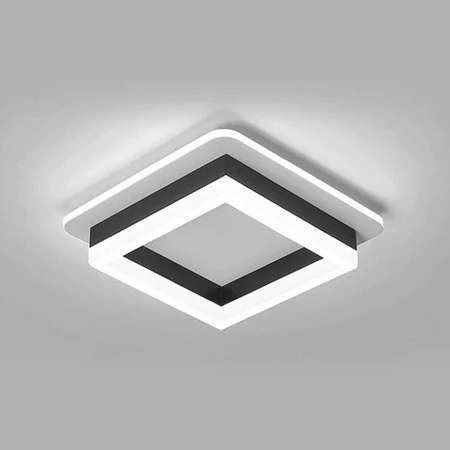  LAMPA SUFITOWA LED PLAFON NATYNKOWY CZARNA KWADRAT trzy barwy światłav